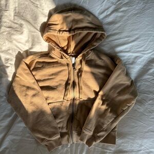 Calvin klein tan terry zip up hoodie